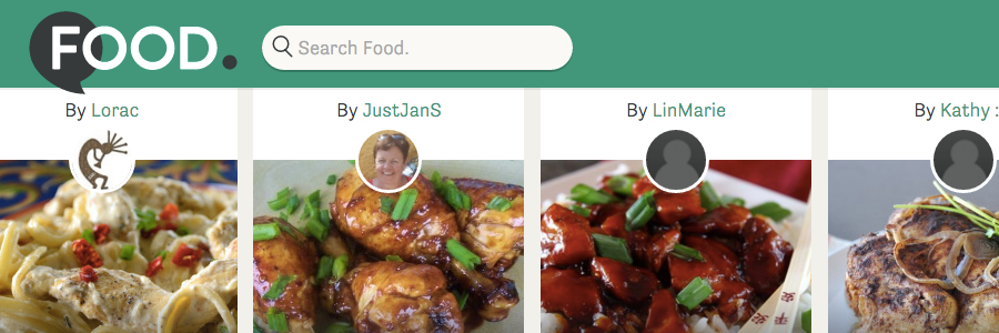 screenshot of Food.com